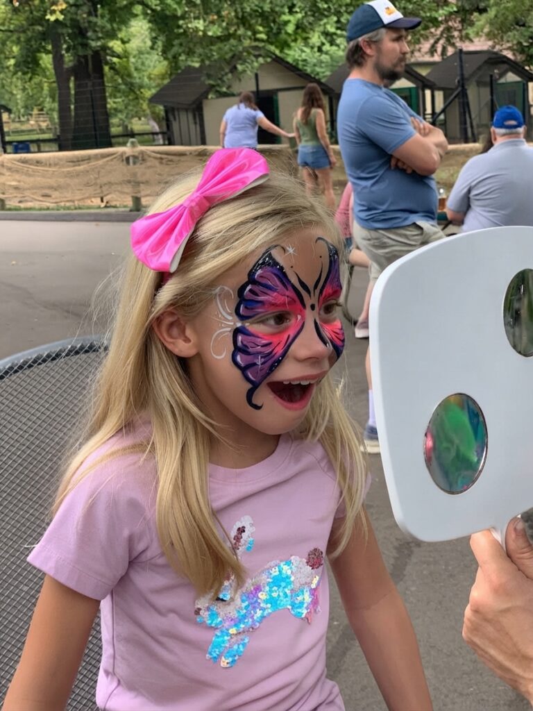 Girl with a butterfly face painting